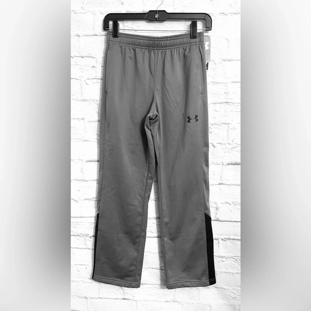 Under Armour Warm Up Pants Size M Grey And Black Plus Logo - Picture 2 of 7